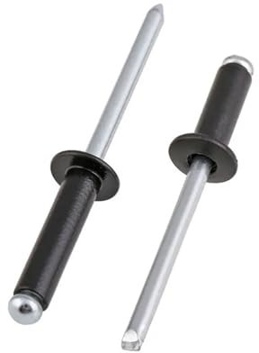 Nieten, M2.4 M2.8 Schwarze selbststopfende Nieten mit Kuppelkopf aus Aluminium, 2,4 mm 2,8 mm x 4 6 8 9 10 12 mm, Nagelniete for Möbel, Autos, Flugzeuge(M2.8x12mm 100pcs)