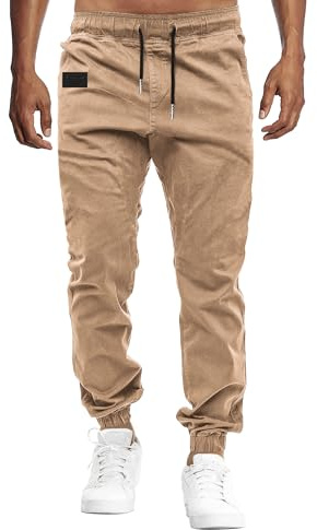 VMSUCIJ Pantalones Hombre Casuales Deporte Elásticos Joggers Largos Pants con Bolsillos Algodón Pantalón Deportivo