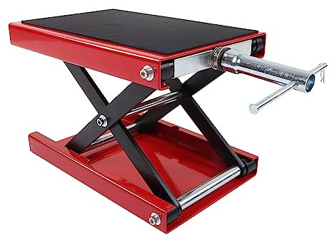 Sollevatore a Forbice Regolabile per Cric per Moto, Supporto per Moto con capacità di 500 Kg - Piattaforma e Stabile in Ossido di Alluminio Facili Lavori di Manutenzione e