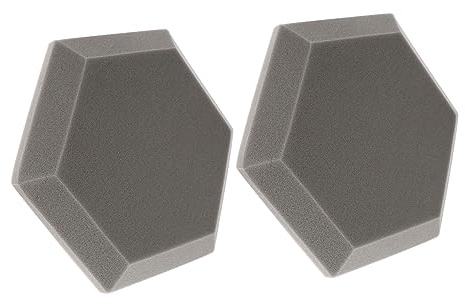 FUNOMOCYA Sechseckige Schalldämmung Wand Innen Akustikpaneele 2 Stück Schallschutzmatten aus Polymerem Schwamm für Einfache Installation und Effektive Schallabsorption im Studio