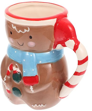 OKUMEYR Keramik Schneemann Becher Weihnachtskaffeetasse Suppentasse Mit Cartoon Motiv Großem Tassenmund Für Zuhause Büro Und Partydekoration