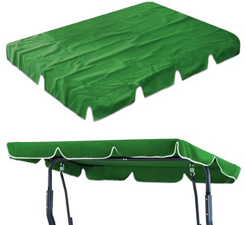 CPROSP Ersatzdach für Hollywoodschaukel (180 x 110 cm / 210 x 145 cm): Hochwertiges Sonnendach mit 2 Tunnelschlaufen, 100% 600D Oxford-Stoff, Gartenschaukel Bezug Wasserdicht und UV-Schutz Grassgrün