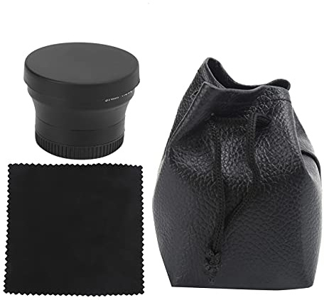 Obiettivo grandangolare per fotocamera, lega e vetro ottico Obiettivo grandangolare nero 0,45x aggiuntivo per obiettivo fotocamera da 37 mm