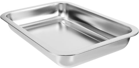 Kleine Katzentoilette aus Metall, Tragbar, Deformationsresistent, Edelstahl | Offene Ausführung, Silberfarben, für Wohnung und Büro, Praktisch Geformt, ohne Magnet und Loch