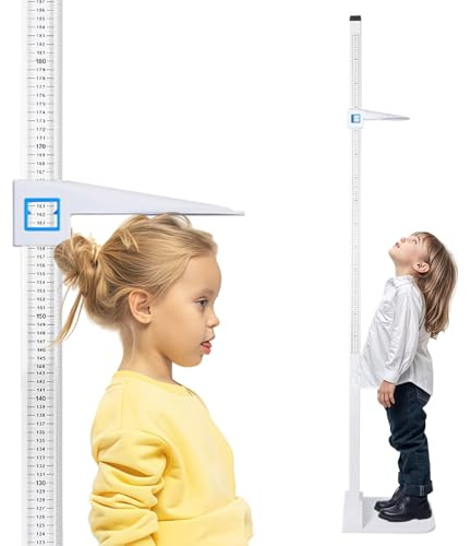 Estadiómetro Portátil de 20 a 210 cm, Medidor de Altura Digital | Medidor de Altura Médico, Estadiómetro Portátil con Pantalla de Doble Escala, para Casa, Oficina, Examen Médico