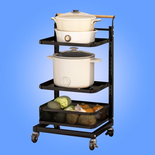Pot Lid Holder Stand for Drawer Storage Saucepan and Pan Organizer with 3 Pot Lid Stands 2 Boards and 1 Basket Black