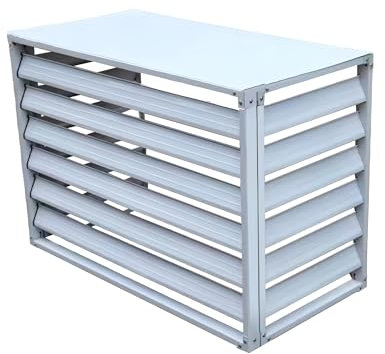 Housse de protection pour climatiseur extérieur et clôture résistante aux intempéries pour unité de climatisation avec présentoir à plantes, cachez et protégez votre climatiseur (120 x 50 x 150 cm)