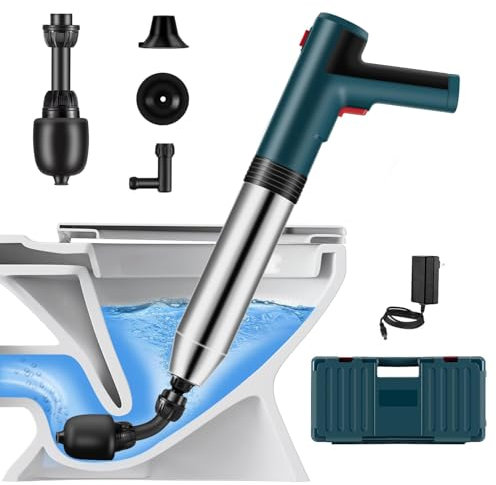 NVARUPC Pistone elettrico per WC, rimozione intasamenti dello scarico dei capelli, stantuffi ad aria ad alta pressione, stantuffo resistente per WC, scarico, bagno, scarico a pavimento, fogna, tubi