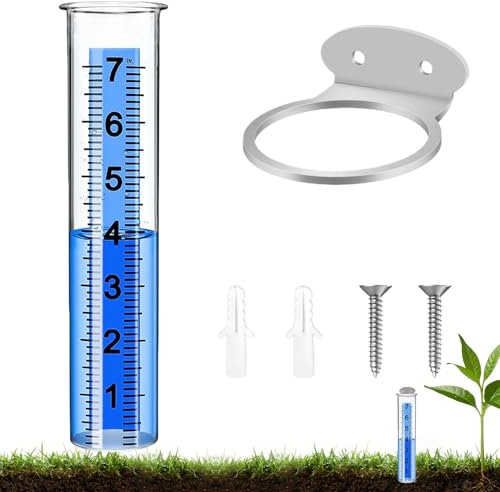 GjnjfdF Pluviómetro para Jardín Exterior | Resistente a Heladas con Medidor - Medidor transparente con números grandes para jardín, monitoreo del tiempo, riego, agricultura, terraza, valla y patio al