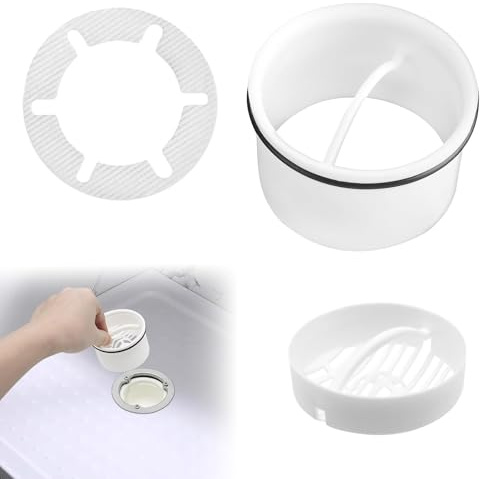 WOUYTPE 2 Pezzi Filtro Scarico Doccia, Raccogli Capelli Doccia, Filtro Lavandino Bagno, Per il Filtraggio di Capelli e Residui di Cibo, Compatibile con i Kit per Fognature 6960, 6961, 6962, 6963
