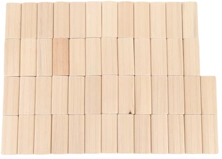 Hiraith 50pcs Professionelles Holz Domino Tenon Set - 8x22x50 Mm Hochdichte Buchenwood Dowel für Möbelberater und Schrankherstellung - Flach Anti -Warp -Design