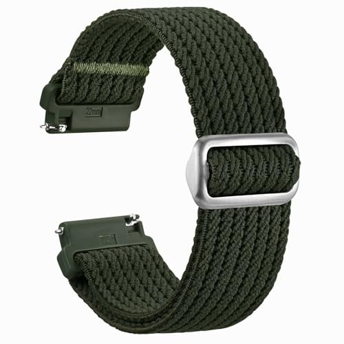 WOCCI Mjukt nylontyg klockarmband med glidspänne, passar små och stora handleder, bandbredd 18 mm 20 mm 22 mm 24 mm
