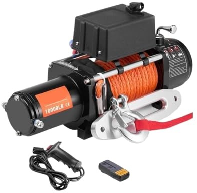 Argano elettrico da 10000 libbre, argano for camion e auto 12 V con corda sintetica 65 piedi, controllo wireless IP55 for traino fuoristrada SUV