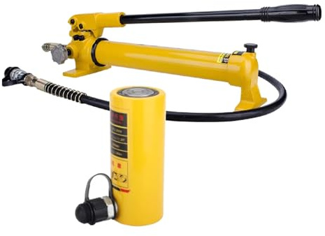 Corsa 4 pollici/100 mm con pompa manuale CP-700, martinetto idraulico con cilindro lungo 30 tonnellate, martinetto retrattile automatico for navi, ponti, edilizia(20T jack+CP-700 hand pump)
