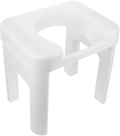 Sgabello da Wc Rialzato Bianco 34cm in Pp, Seduta Bagno | Rialzo Piedi per Wc, Seduta Gabinetto alla Turca, Wc Anziani, per Camere e Reparti