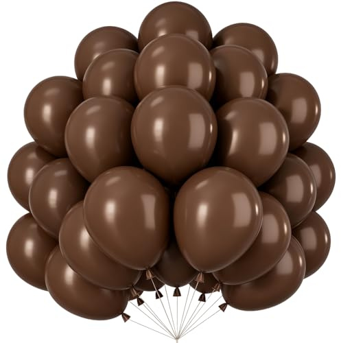 Luftballons Dunkelbraun, 100er Pack 10 Zoll Braun Latex Ballons, Braun Helium Luftballon, Dunkelbraun Girlande Party Ballons Set für Babyparty Hochzeit Valentinstags Geburtstags Party Deko