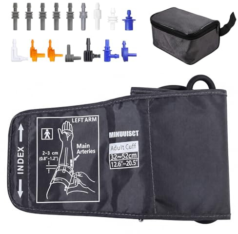 CasurvivePro Manchon de pression artérielle de rechange pour adulte (32-52 cm) avec 16 ports, manchon de pression artérielle universel pour la plupart des tensiomètres numériques