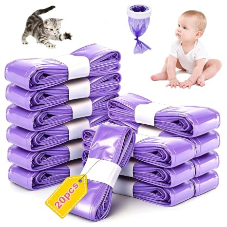 20 Pièces 4,5M Recharges pour Poubelle à Couches Recharge Sac pour large à | seau Couches Bebe Sac Poubelle Couche AntiOdeur Résistant à Déchirure Antibactérien Compatible avec Tous les Types Recharges