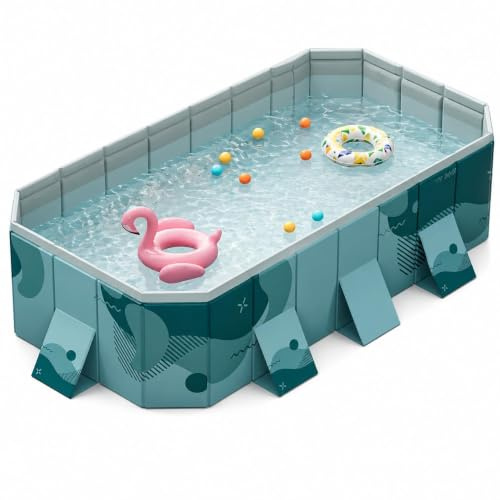 Foldable Hard Plastic Swimming Pool Collapsible Rectangular Paddling Pool