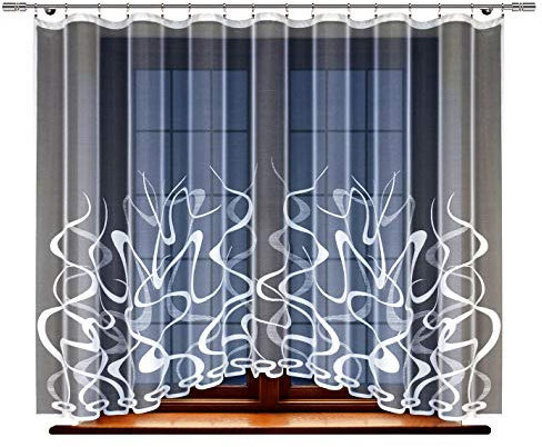 HAFT® Gardine; Store; Vorhang transparent, elegant weiß, Kräuselband (160 x 300 cm)