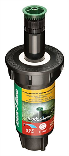 Rain Bird 1802AP8 Professional Pop-Up Sprinkler, Adjustable 0-360° Pattern, 6' - 8' Spray Distance, 2 Pop-up Height