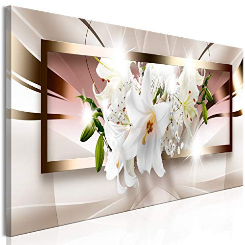 decomonkey Bilder Blumen Abstrakt 1 Teilig Leinwandbilder Bild auf Leinwand Vlies Wandbild Kunstdruck Wanddeko Wand Wohnzimmer Wanddekoration Deko