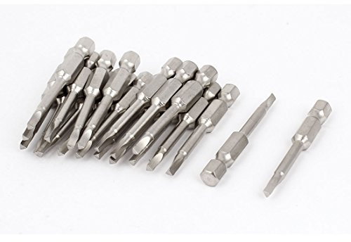 Aexit 20 Pcs 1/4 Hexagonal 3mm x 50mm Magnétique Triangle Tournevis Pointes Ton Argent 400S341