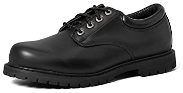 Skechers Hombre Cottonwood Elks Work, Black Leather, 41.5 EU