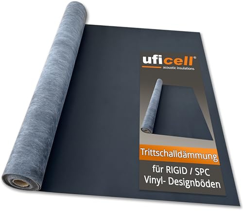 Isolation phonique en vinyle uficell Vinosilent premium épaisseur: 1,5 mm - sous-couche vinyle à effet antidérapant pour la pose en toute sécurité du sol design vinyle rigide/LVT Click (40 m²)