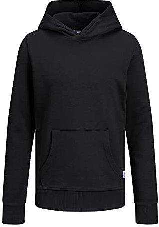 JACK & JONES Junior Boys JJEBASIC Sweat Hood NOOS JR Hooded Sweatshirt, Black, 152/