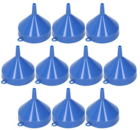 Imbuto piccolo, set di imbuti in plastica ricaricabili da 10 pezzi con beccuccio stretto per spezie liquide da cucina lozione in polvere oli essenziali