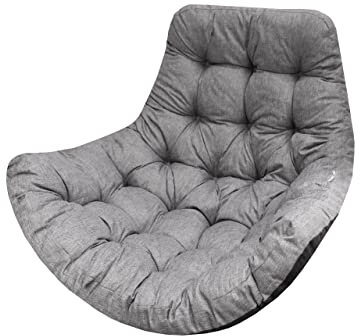 Bjird Hängesessel Kissen, Polster, Auflage für Polyrattan & Rattan Hängeschaukel, Sitzauflage für Hängekorb - Runde Sitzkissen - Rückenkissen für Hängesitz - Indoor & Outdoor - Graphit Ökoleinen