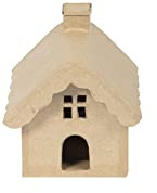 Décopatch SA230C - Pappmaché, Hausform 11cm, zum Dekorieren, für Weihnachten, Kartonbraun, 1 Stück