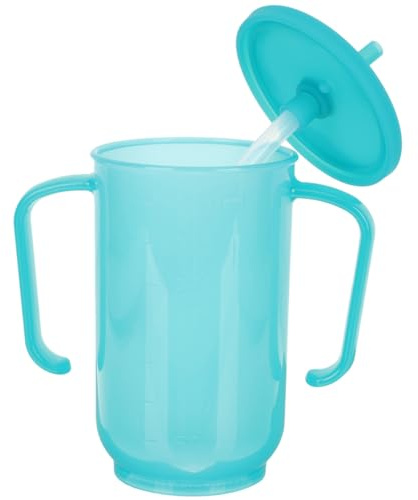 EXCEART Convalescent Feeding Cup with Straw Lid Handled Cup for Bedridden Patients Spill Proof for Elderly and Disabled Adults Rotatable Spout for Water Porridge Soup 5.91 X 4.72 X 2.76 in