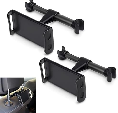 MAGIC SELECT 2 x Soporte Reposacabezas Coche para Tablet o Móviles de 4.7 a 11 Pulgadas. Soporte Tablet Coche con Rotación de 360° y Almohadillas de Silicona Antideslizantes.