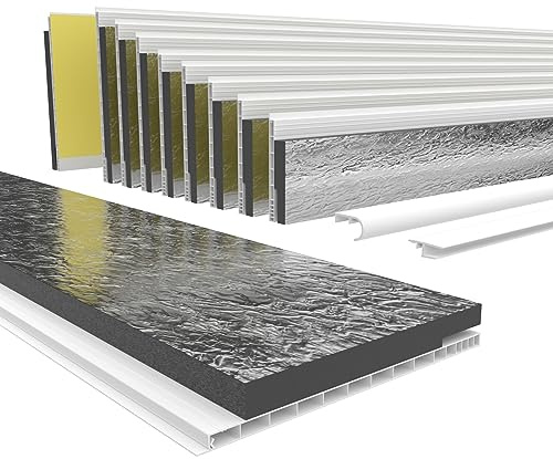 HEXIM PVC Rollladenkastendeckel mit Dämmung Länge: 1000-2000mm, Breite: 120-320mm, Revisionsklappe Rollladendeckel Rollladen Jalousie Deckel Klappe (220mm x 1,2 Meter)