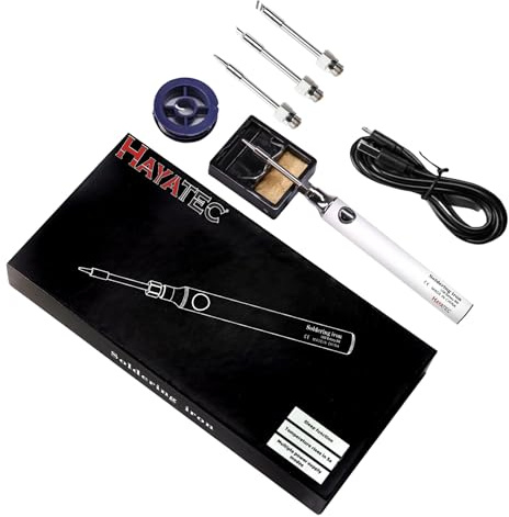 USB Soldering Iron Kit with 3 Tips - Rechargeable 8W Soldering Iron with Adjustable Temperature 330 to 450℃, USB Cable, Soldering Stand, Lead Free Solder, Precision Soldering Tips - Wireless (White)