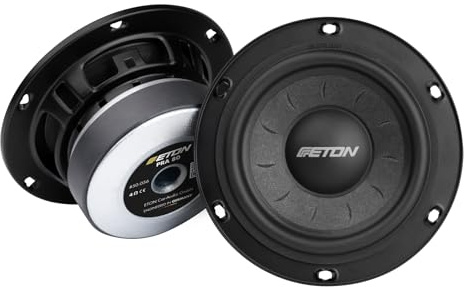 ETON Pra 80 – 80 mm Mitteltöner, 30 W Auto Lautsprecher | Klangstarker 3 Zoll Mitteltöner für PKWs & Wohnmobile, mit rippenverstärkter Papiermembran, kräftigem Ferrit-Magneten, 1 Paar