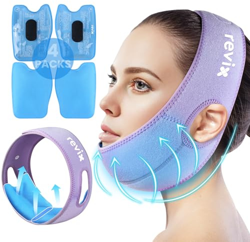 REVIX Weisheitszahn Kühlpack Kopf Wrap für Gesicht Kiefer & Kinn, Lavendel