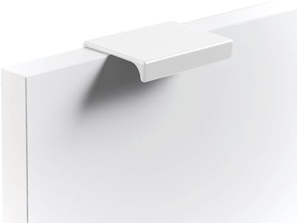 mokebo Möbelgriff oder Schrankgriff aus Metall 'Der Handliche', Griff für Push-to-Open Möbel, Türgriff Made in Germany, 5er-Set in Weiß
