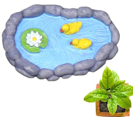 Miniature Garden Accessories, Resin Pond Figures Landscape Decoration, Creative Reusable Handmade Adorable Resin Fairy Garden Miniatures For Plant Pot Bonsai Terrarium