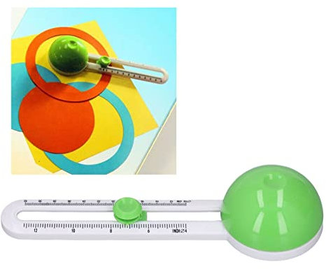 Circle Paper Trimmer,Adjustable Circular Paper Cutter,Circle Cutter Tool Rotating Paper Cutter Circular Cutting Tool Paper Trimmer for Scrapbooking Making Art DIY (Green)