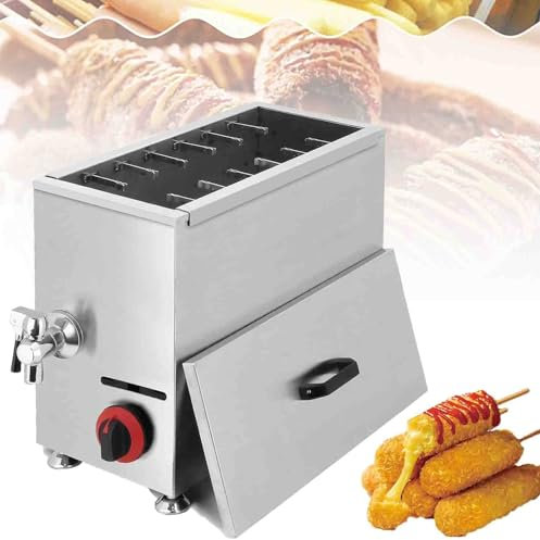 Macchina per friggere bastoncini di hot dog al formaggio, friggitrice per corn dog da 21 litri, macchina per produrre bastoncini di hot dog al formaggio commerciale, per ristorante, negozio, casa