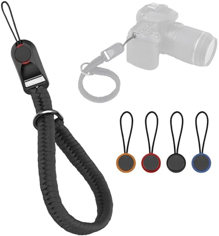 Black Fast Camera Strap with 4 Color Quick Release Buckle for Photographers | Quick Release Camera Strap Woven Camera Wrist Strap Camera Lanyard Wrist Straps for Digital Mirrorless Camera SLR DSLR