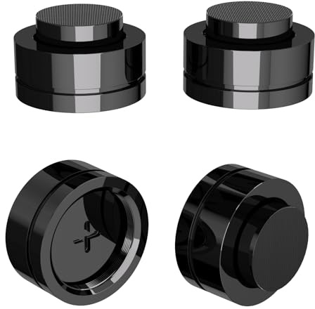 Monosaudio 4 St HiFi Lautsprecherständer Füße, Schwarz, SP3918 | HiFi Spikes Pad, Aluminium, Stoßdämpfer Isolationsfüße, Für Verstärker Plattenspieler Subwoofer