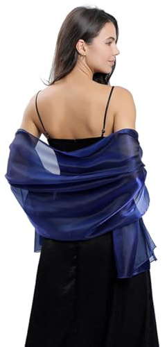 LumiSyne Damen Seidiger Schal Und Wickeltuch Für Abendkleider Funkelnde Irisierend Schal Leicht Sheer Lange Schals Festlich Stola Schultertuch Für Braut Brautjungfer Hochzeit Abschlussball Party