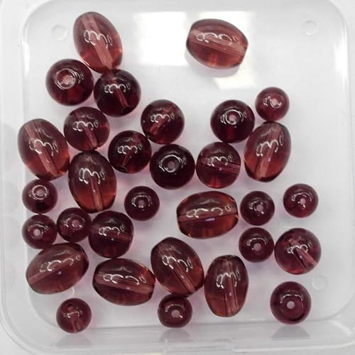 Glass Beads 3mm 4mm 6mm 8mm 11mm Jewellery Crafts 23 Style Buy 1 Or 2 Pack 900D, 83024 30x Mixed Wine Burgundy, 2
