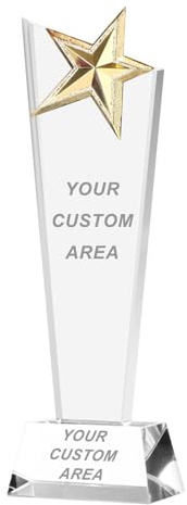 Personalisierte Trophäe Kristallglas Auszeichnungen mit Gravur - Personalisierte Glaskristallpreise mit personalisiertem Logo für Mitarbeiterschätzung, Firmenjubiläum und Ruhestandsgeschenke