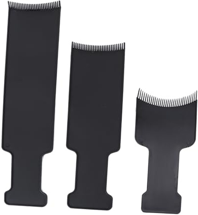 MOTHNUR 3 Piezas Peine para Teñir Cabello Negro Cepillo para Mechas con Protección de Cabelludo Económico Fácil Limpieza Profesional y Doméstico