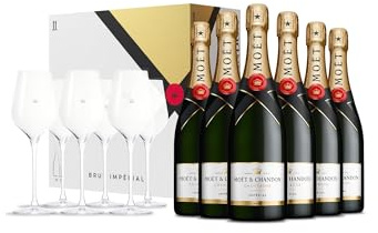Moët & Chandon Brut Impérial 6x75cl, Lehmann Flutes 6x25cl Gift Set